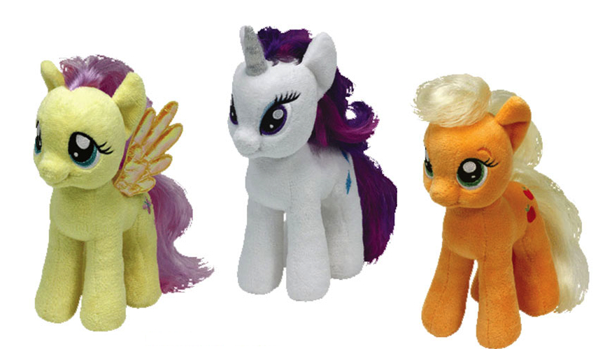 (From Left) Fluttershy, Rarity, Apple Jack
